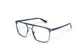 Image of Cheeterz Club eyewear. Photo of square eyeglasses with clear lenses and blue light blocking technology. The frames are medium width with a navigator shape and a blue color, suitable for square, oval, and round face shapes. These glasses can be used as reading glasses with blue light glasses.