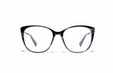Image of Cheeterz Club eyewear. Photo of cat eye eyeglasses with clear lenses and blue light blocking technology. The frames are small width with smokey gray color and various shades of gray to accent, suitable for square, oval, and heart shaped face shapes. These glasses can be used as reading glasses with blue light glasses.
