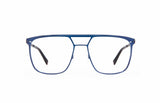 Image of Cheeterz Club eyewear. Photo of square eyeglasses with clear lenses and blue light blocking technology. The frames are medium width with a navigator shape and a blue color, suitable for square, oval, and round face shapes. These glasses can be used as reading glasses with blue light glasses.