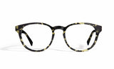 Image of Cheeterz Club eyewear. Photo of round eyeglasses with clear lenses and blue light blocking technology. The frames are medium width with green and black camo print. Suitable for square, oval, and oblong face shapes. These glasses can be used as reading glasses with blue light glasses.