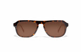 Image of Cheeterz Club eyewear. Photo of retro rectangle sunglasses with brown tinted lenses.  The frames are medium width with golden and honey brown color. Suitable for round, oval, and oblong shaped face shapes. 